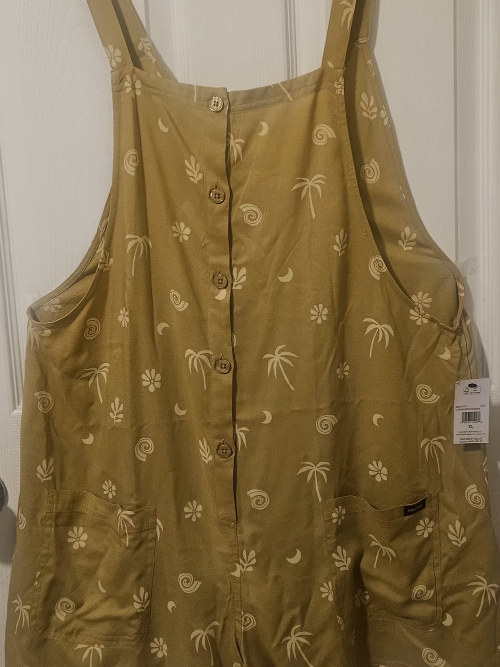 NWT Volcom Rumper Tropical Print Button-Front - Picture 6 of 6